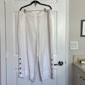 White linen pants